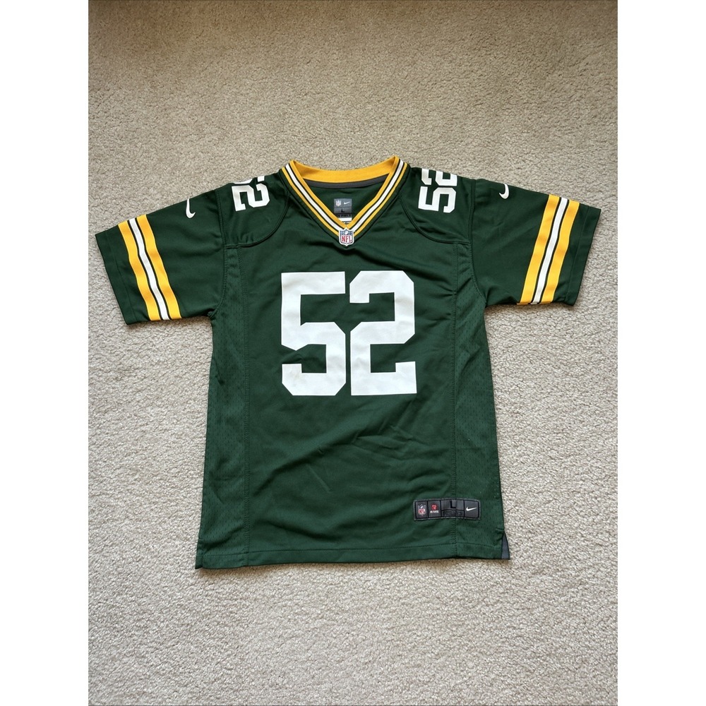 Nike Green Bay Packers Clay Matthews Jersey Youth Large Green NFL On Field 52